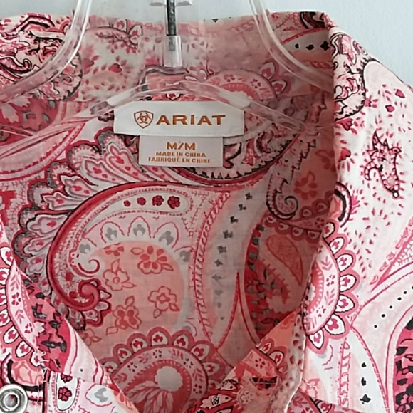 Ariat Pink Paisley Button Down Shirt - Picture 5 of 6